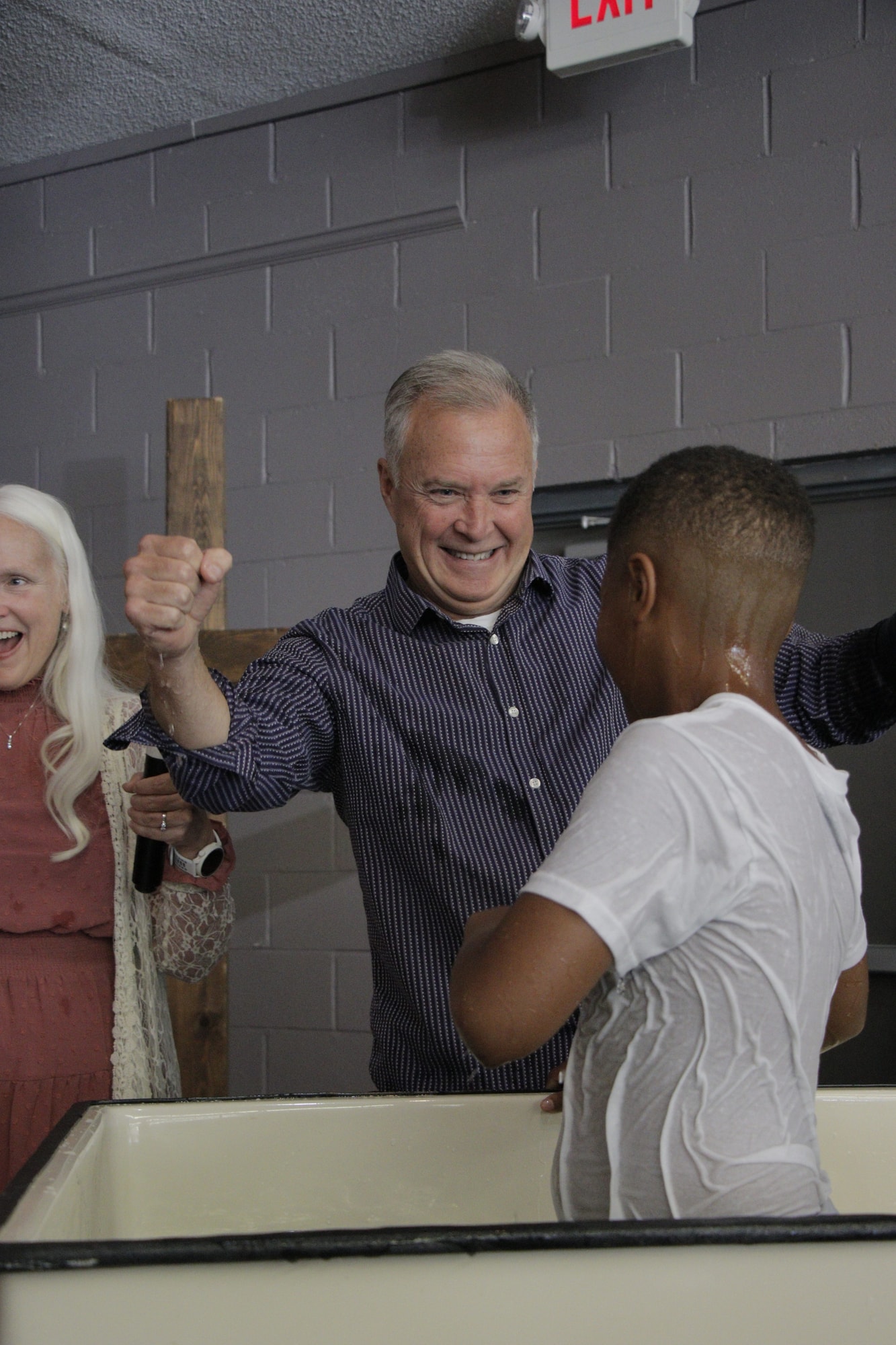 Celebrating a baptism at Generation Church